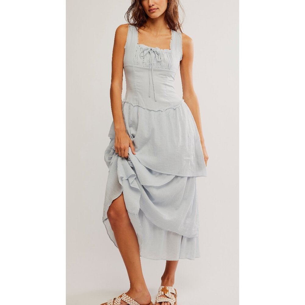 FREE PEOPLE In My Dreams Midi / Pearl Blue - Picture 5 of 10